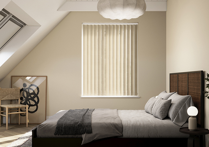Flori Faux Suede (Blackout), Vanilla Latte - Vertical Blind - Image 3